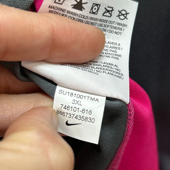 Nike Golf Polo Shirt Mens 3XL Soccer GOL Logo Pink Gray Dri-FIT 746101-616 - Picture 9 of 11